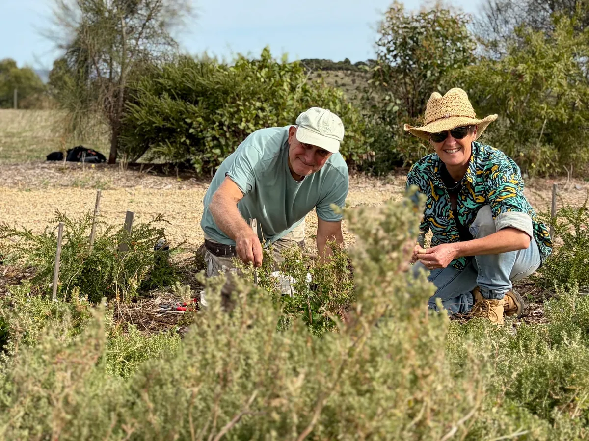 Ralph and Cath volunteering during a planting day at The Forktree Project