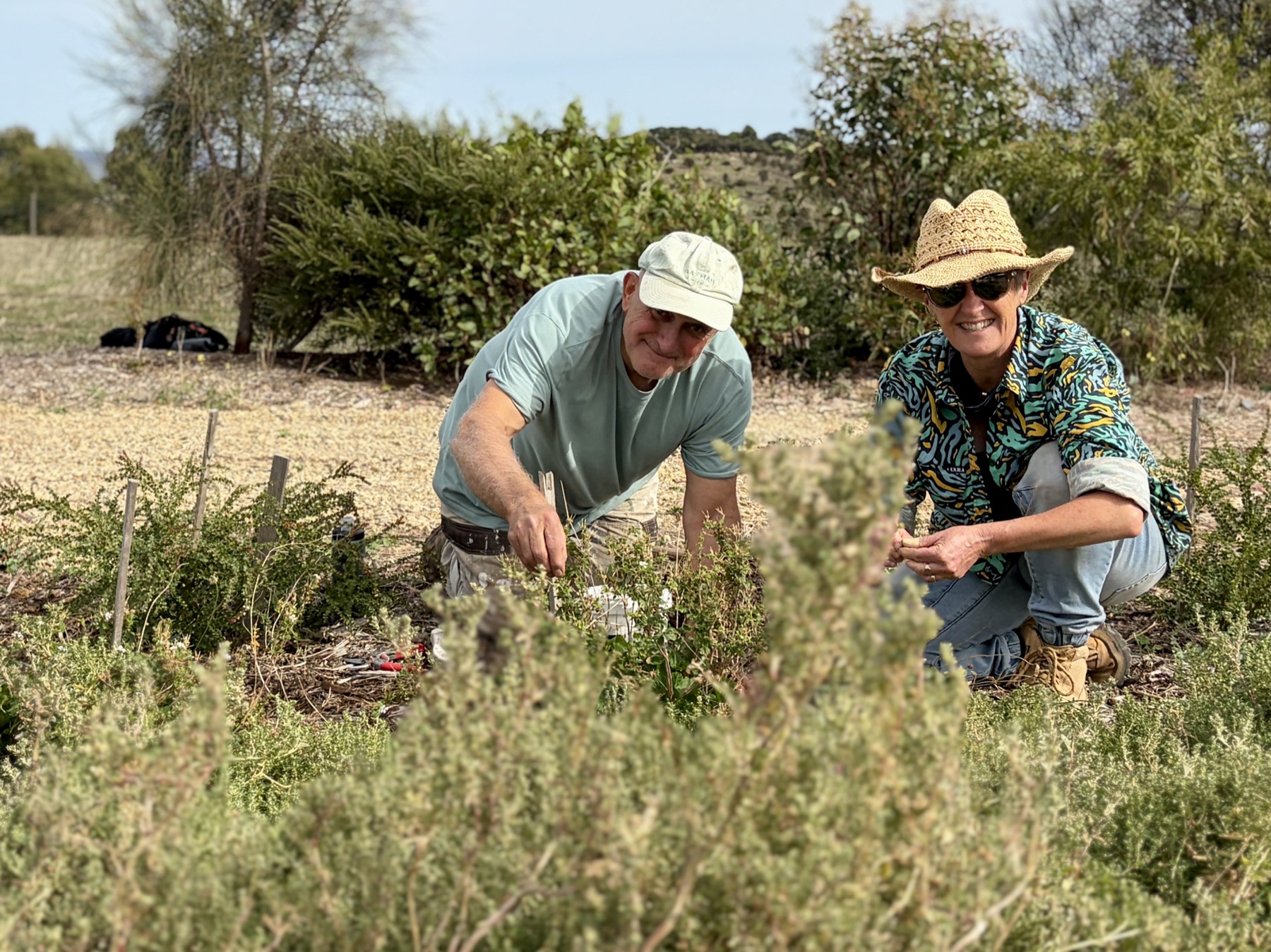 Ralph and Cath volunteering during a planting day at The Forktree Project